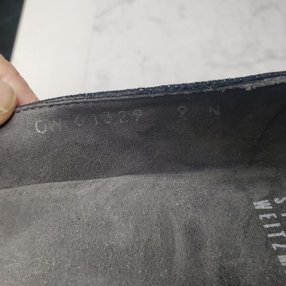 Stuart Weitzman black textured dressy career wedges shoes size 9 - Picture 2 of 9